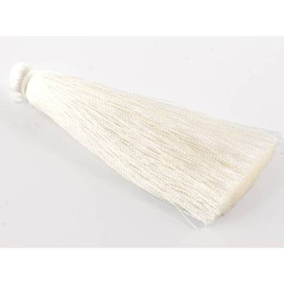 Quasten, Troddel, Tassel, Seide, XL, weiß, 7cm