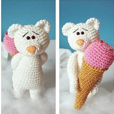 Häkelanleitung Eisbär mit Eis - PDF Datei