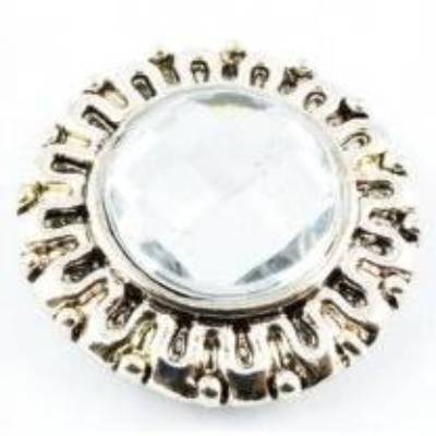 Schmuckknopf, mit transparentem Strass, 20mm