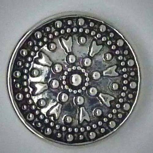 Druckknopf, Ornament, silberfarben/schwarz, 20mm