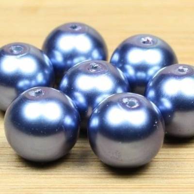 GlaswachsPerlen, nachtblau, 10mm, 20 Stück