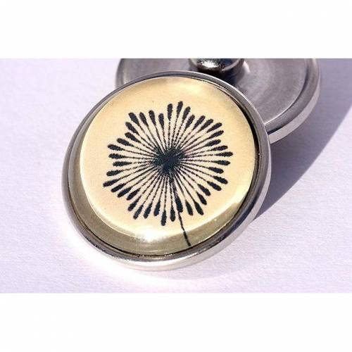 Pusteblume, Clicks, Cabochon, creme/schwarz, 20mm