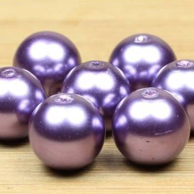 Glaswachsperlen, violett, 10mm, 20 Stück
