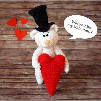 Häkelanleitung Eisbär mit Herz - PDF Datei