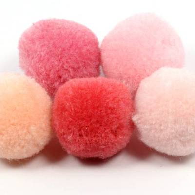 Bommeln, Pompons, Rosa-Mix, 20mm, 5 Stück