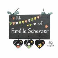 Personalisiertes Schiefertürschild – Geschenk für Frauen & Männer zu Hochzeit, Einzug, Geburtstag & mehr – Handgemacht, wetterfest, individuell
