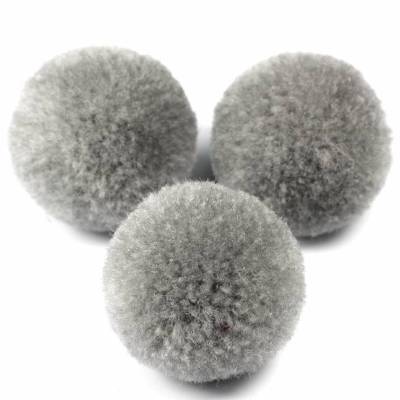 Bommeln, grau, 20mm, 5 Stück