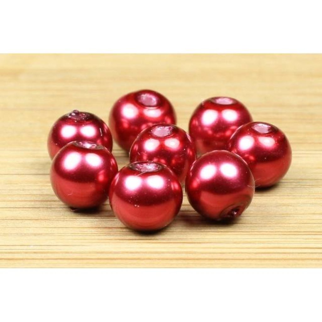 Glaswachsperlen, crimsonrot, Glas, 6mm, 50 Stück Bild 1
