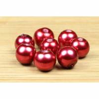 Glaswachsperlen, crimsonrot, Glas, 6mm, 50 Stück