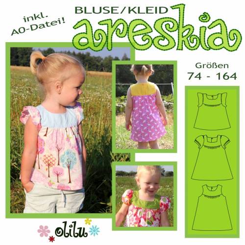 Bluse/Kleid ARESKIA - 74-164 - olilu Schnittmuster - Nähanleitung