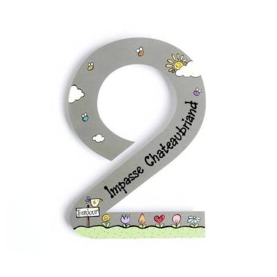 Hausnummer Edelstahl 20 cm, Edelstahlhausnummer, Designerhausnummer, handbemalt, wetterfest, personalisiert, Geschenk Einzug, Umzug, Hausbau, Richtfest, Einweihungsparty