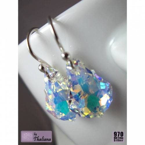 edle glitzernde Ohrringe Pure Glitzerdrops Silber