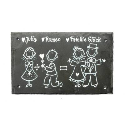 Personalisiertes Hochzeitsgeschenk: Schiefer Türschild mit Namen – Einzigartiges Geschenk für Paare