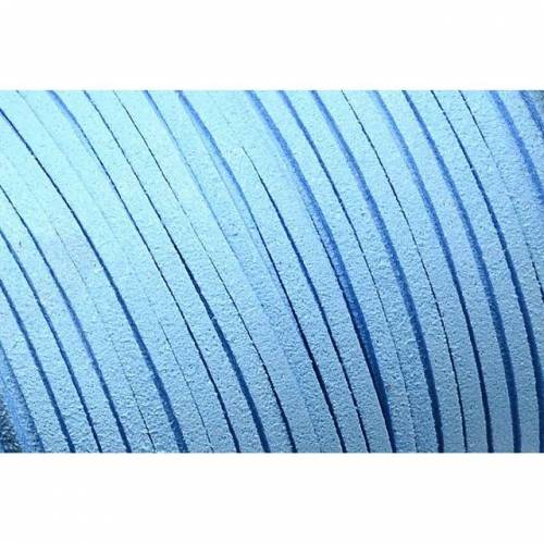 Veloursband, Wildlederoptik, flach, himmelblau, 5 Meter