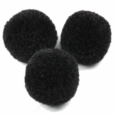 Pompons, Schwarz, 20mm, 5 Stück