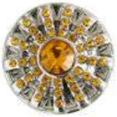 Druckknopf, Sonne aus gelbem Strass, 20mm
