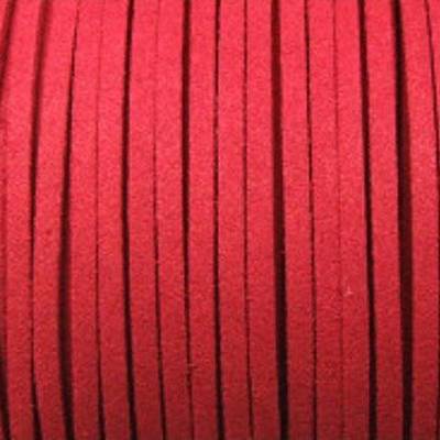 Veloursband, Wildlederoptik, flach, weinrot, 5 Meter