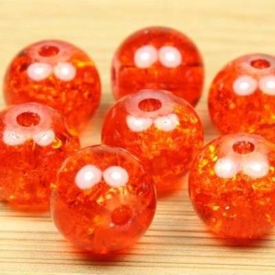 Crashperlen, Glas, rund, orange-glow, 10mm, 20 Stück