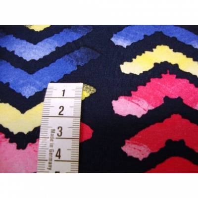 NEU Jersey-Zick-Zack-Streifen blau, gelb, rosa, hellblau