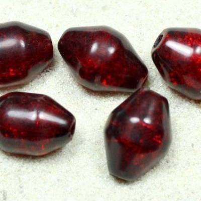 20 Crashperlen, Bicone, weinrot, 8x12mm