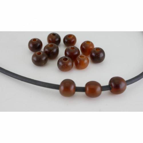 Großloch, Hornperlen, Naturperlen mit 3mm Loch, 10 Stück, Horn, 10-11mm, ideal für Bänder mit 3mm, Schmuckfertigung, Material,