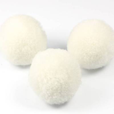 Pompons, weiß, 20mm, 5 Stück