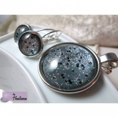 SILBERdrachenSCHUPPEN silbergraues Schmuckset