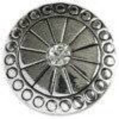 Click-Button, transparenter Strass mittig, 20mm