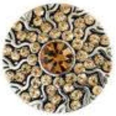 Druckknopf, Sonne, gewellte Strahlen, gelb, 20mm