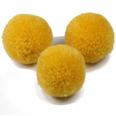 Pompoms, gelb, 20mm, 5 Stück