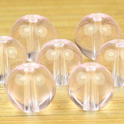 20 Perlen aus Glas, rosa, 8mm, rund