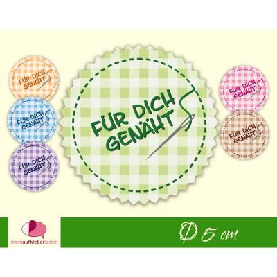 DIY - Aufkleber | "Für Dich genäht" - Nähnadel - Karo