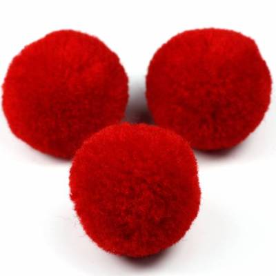 Pompoms, Rot, 20mm, 5 Stück