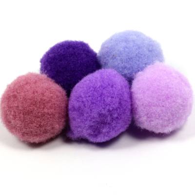 Bommeln, Lila-Mix, 15mm, 20 Stück