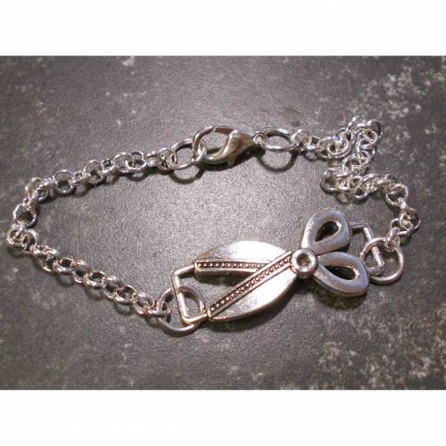 Schere Gliederarmband versilbert in verschiedenen Größen  