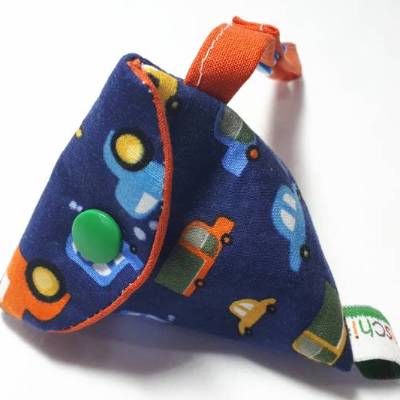 Schnullertasche mit Druckknopf, Pyramidentasche