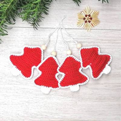 Tannenbaumanhänger, Christbaumschmuck, gehäkelt 100 % Baumwolle / als Dekoration zu Weihnachten, Türschmuck, Adventschmu