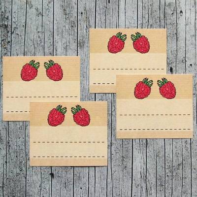 Einmachetiketten **Himbeere** von ZWEIFARBIG 14 Stück gummiertes Papier Aufkleber Sticker Himbeermarmelade