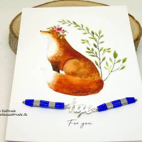 Armband "Hope" aus Hämatit und Stäbchenperlen 17 cm elastisch