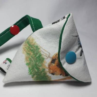 Schnullertasche mit Druckknopf, Pyramidentasche