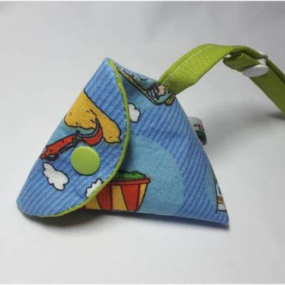 Schnullertasche mit Druckknopf, Pyramidentasche
