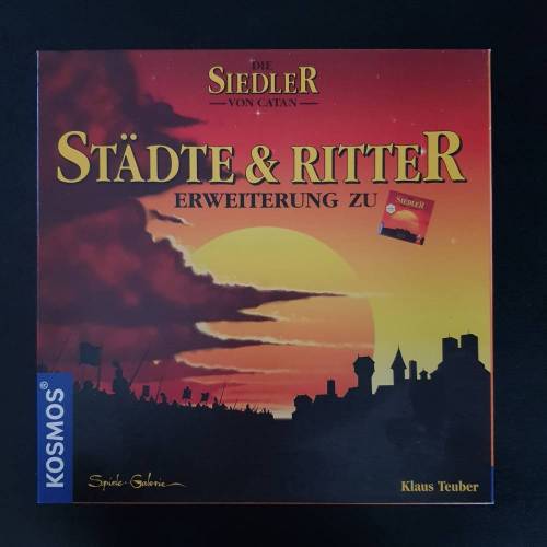 vintage, Brettspiel Die Siedler von Catan Erweiterung Städte und Ritter, Holzausgabe