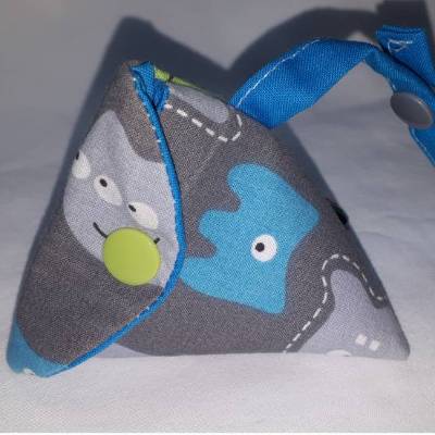 Schnullertasche mit Druckknopf, Pyramidentasche
