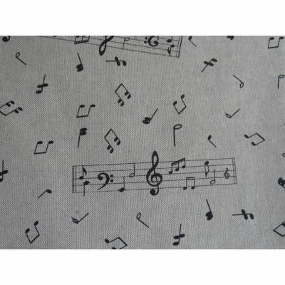 15,00 EUR/m Canvas Dekostoff Musik, Noten, Notenschlüssel