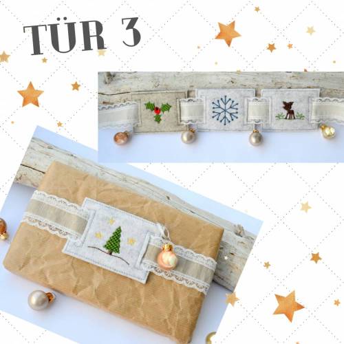 Stickdatei Geschenkanhänger Weihnachten Tür 3