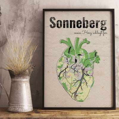 Stadtkarte SONNEBERG - Deine Lieblingsstadt I Digitaldruck Stadtplan citymap City Poster Kunstdruck Stadt Karte