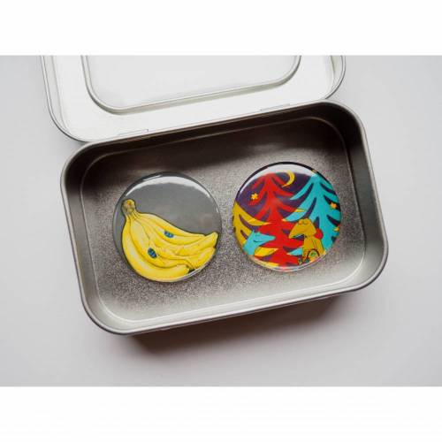 2 Magnete in der Box, Kühlschrankmagnet, Küche, Rezepthalter, witzige Magnete, Button Magnete, runde Magnete, Geschenk Büro,kleines Geschenk