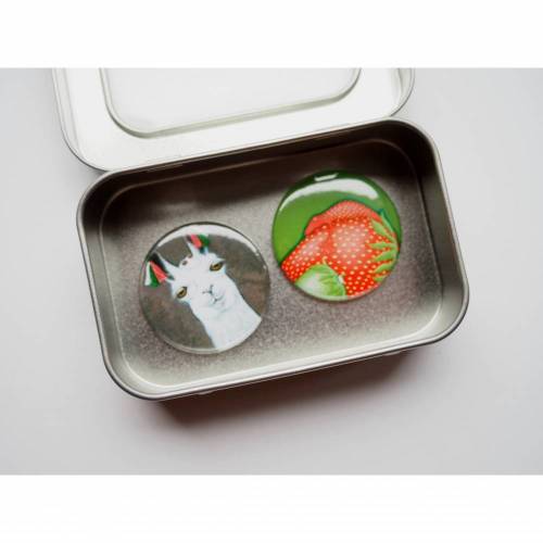 2 Magnete in der Box, Kühlschrankmagnet, Küche, Rezepthalter, witzige Magnete, Button Magnete, runde Magnete, Geschenk Büro,kleines Geschenk