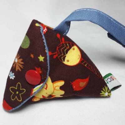 Schnullertasche mit Druckknopf, Pyramidentasche