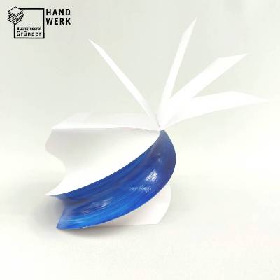 Zettelblock, Abreißblock, gedreht, weiß blau, Notizblock 9 x 9 cm